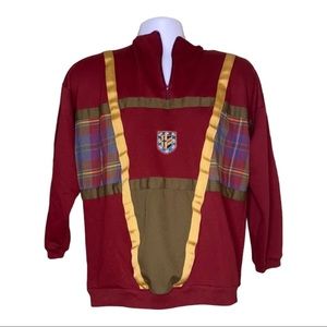 Marcia Burgundy Tartan Plaid School Sweatshirt S